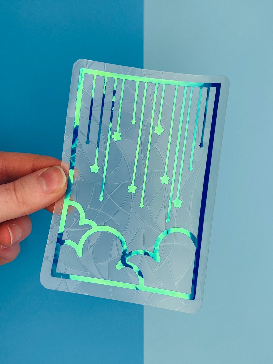 Hanging Stars Suncatcher // Window Decal, Suncatcher Sticker, Rainbow