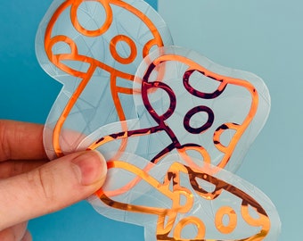 Juego de pegatinas atrapasoles de mini setas: Adhesivos para ventanas que crean un arcoíris otoñal