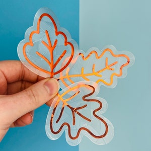 Mini Autumn Leaves Suncatcher Set // Suncatcher Sticker, Window Decal, Rainbow Window Sticker, Falling Leaves Suncatcher,, Autumn Sticker