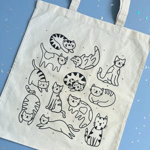 Sac Cabas Molly & Rex Cat Lover - Coton Beige Et Noir