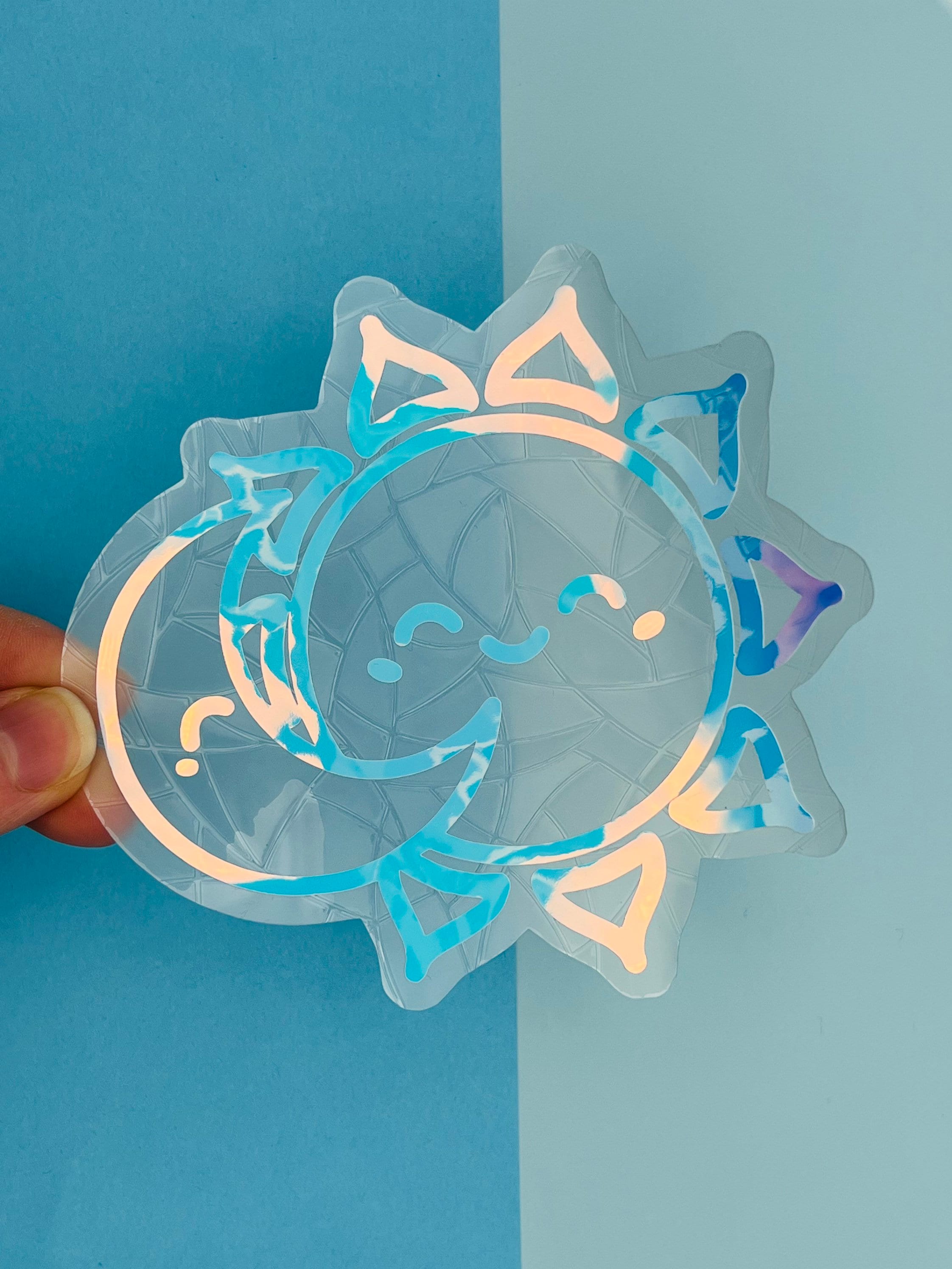 Sun and Moon Suncatcher Sticker: Celestial Rainbow Maker Window Decal ...