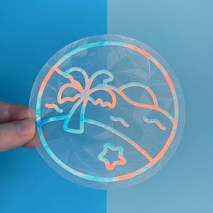 Beach Days Suncatcher // Window Decal, Suncatcher Sticker, Rainbow Maker, Window Sticker, Suncatcher Sticker, Window Art