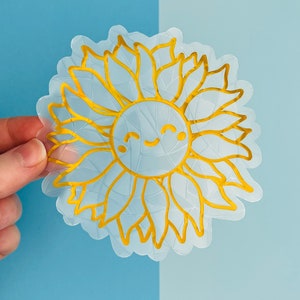 Sunflower Suncatcher // Window Decal, Suncatcher Sticker, Rainbow Maker, Window Sticker, Suncatcher Sticker, Flower Window Sticker