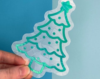 Christmas Tree Suncatcher // Suncatcher Sticker, Window Decal,Rainbow Maker, Rainbow Window Sticker, Christmas Window Decor, Festive Sticker