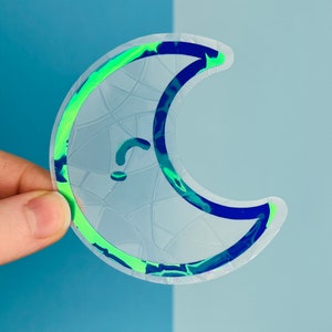 Mini Moon Suncatcher // Suncatcher Sticker, Window Decal, Rainbow Maker, Rainbow Window Sticker, Window Art, Celestial Sticker