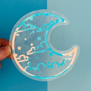 Celestial Moon Suncatcher // Window Decal, Suncatcher Sticker, Rainbow Maker, Window Sticker, Window Art, Suncatcher Gift