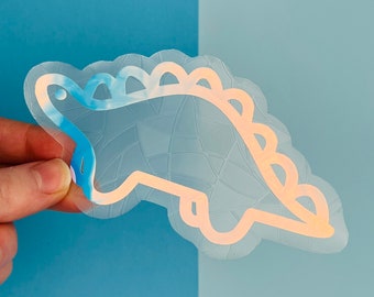Dinky the Stegosaurus Suncatcher Sticker: Dinosaur Rainbow Maker Window Decal