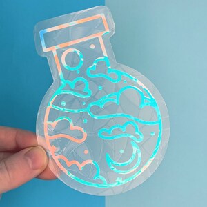 Celestial Potion Suncatcher // Suncatcher Sticker, Window Decal, Rainbow Maker, Rainbow Window Sticker, Window Art, Celestial Sticker