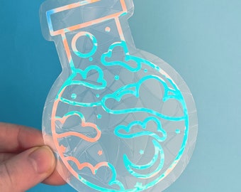 Pegatina de atrapasol de poción celestial: Calcomanía para ventana Rainbow Maker