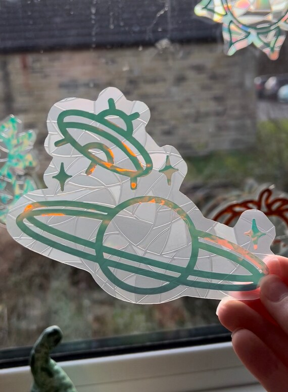 Outer Space Suncatcher, Window Decal, Space Rainbow Maker, Rainbow Window Sticker, Window Art, Sun Catcher Sticker, Spring Sticker