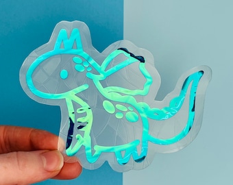 Pooky the Dragon Suncatcher Sticker: Witchy Rainbow Maker Window Decal