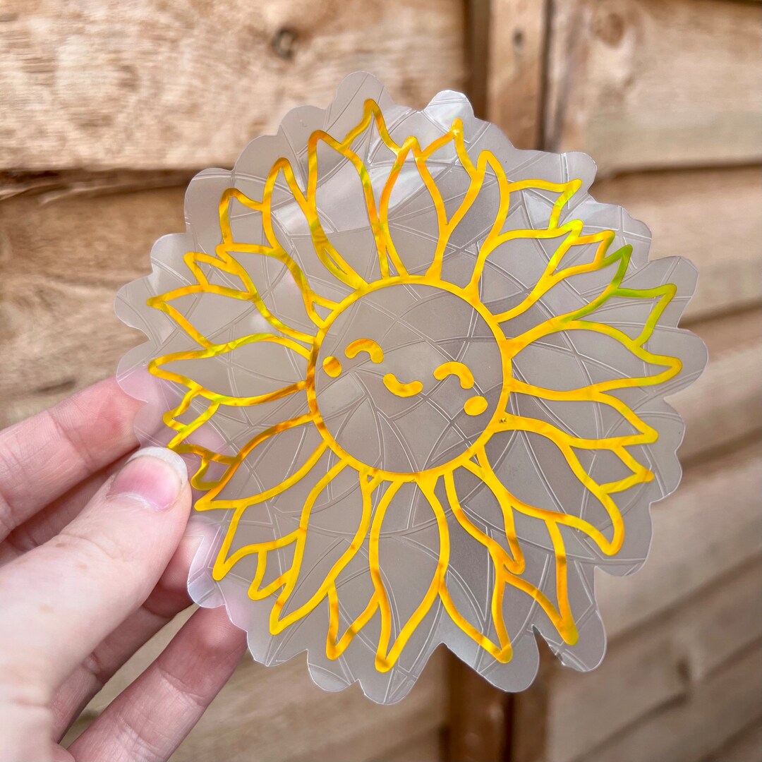 Sunflower Suncatcher // Window Decal Suncatcher Sticker Etsy