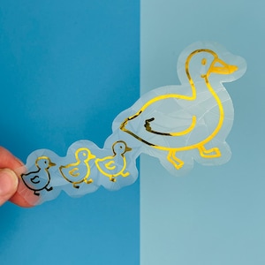 Ducks in a Row Suncatcher // Window Decal, Suncatcher Sticker, Rainbow Maker, Duck Window Sticker, Suncatcher Sticker, Window Art