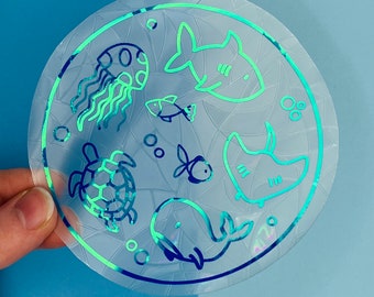 Under the Sea Suncatcher Sticker: Sealife Rainbow Maker Window Decal
