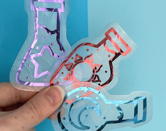 Set de pegatinas atrapasol con mini pociones: Calcomanías para ventanas con arcoíris celestiales