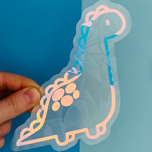 Stomp the Dino Suncatcher Sticker: Dinosaur Rainbow Maker Window Decal