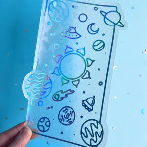 Giant Space Suncatcher // Suncatcher Sticker, Rainbow Maker, Space Window Sticker, Window Decal, Suncatcher Sticker, Window Art