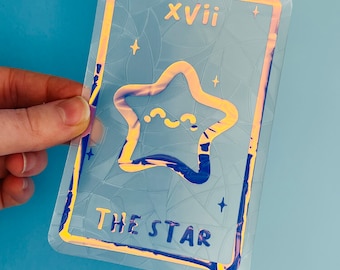 The Star Tarot Card Suncatcher Sticker: Celestial Rainbow Maker Window Decal