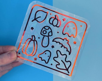 Spooky Doodles Suncatcher Sticker: Rainbow Maker Window Decal- Halloween Window Decor