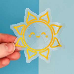 Mini Sun Suncatcher // Suncatcher Sticker, Window Decal, Rainbow Maker, Rainbow Window Sticker, Window Art, Celestial Sticker