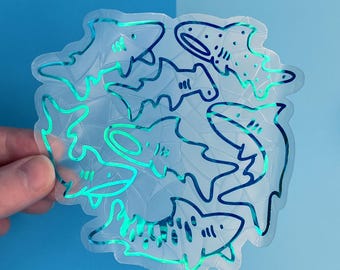 Shark Squad Suncatcher Sticker: Sealife Rainbow Maker Window Decal