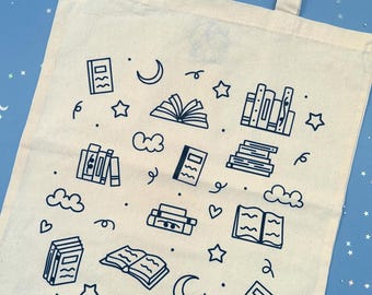 Book Lovers Tote Bag:  Cotton Canvas Book Design