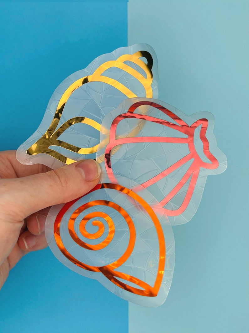 Sce Sticker Mini Sea Shell Suncatcher Sticker Set: Beach Rainbow Maker Window ...