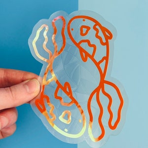 Koi Fish Suncatcher Sticker: Rainbow Maker Window Decal