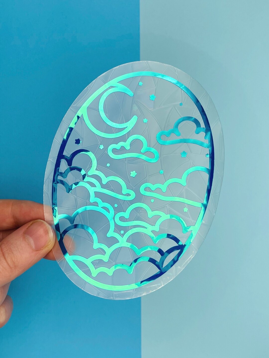 Midnight Skies Suncatcher // Window Decal, Suncatcher Sticker, Rainbow Maker, Celestial Window