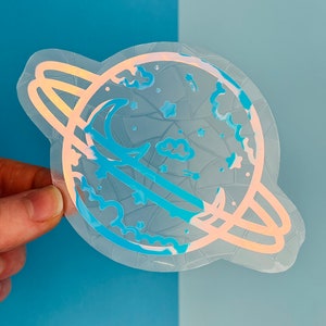 Celestial Planet Suncatcher, Window Decal, Suncatcher Sticker, Rainbow Maker, Window Sticker, Suncatcher Sticker, Window Art