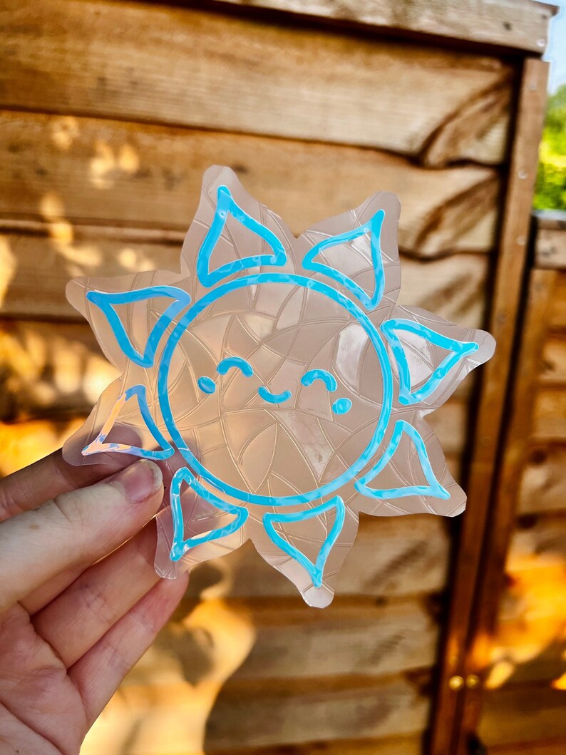 Happy Sun Suncatcher // Window Decal Suncatcher Sticker Etsy