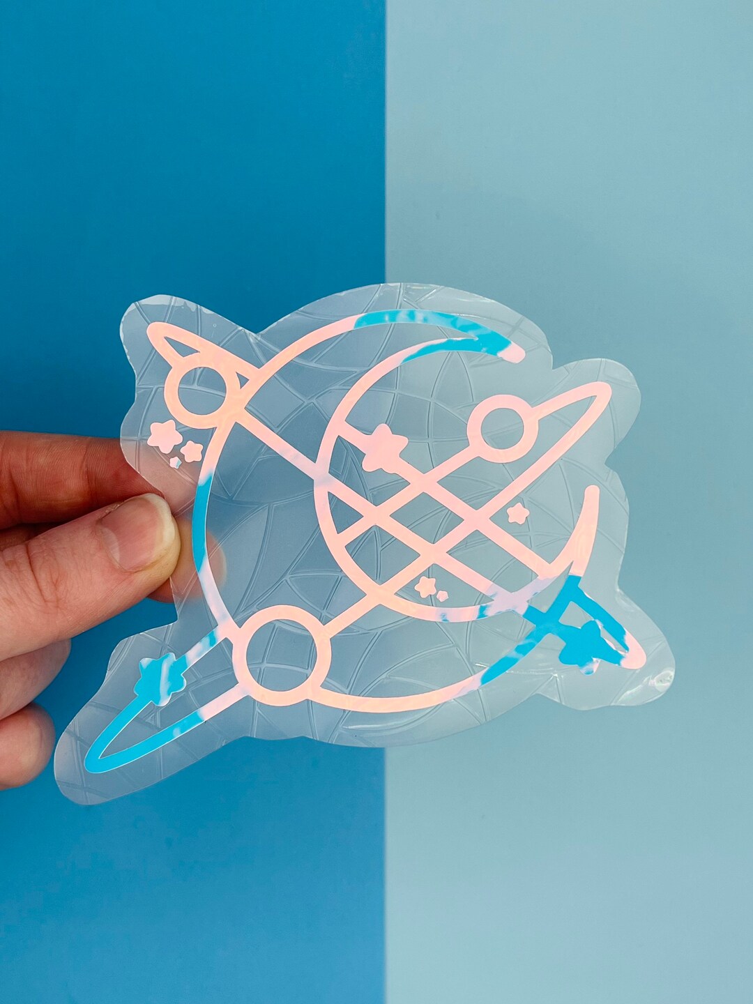 Celestial Orbit Suncatcher Sticker: Moon Rainbow Maker Window Decal - Etsy