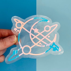 Celestial Orbit Suncatcher // Suncatcher Sticker, Window Decal, Rainbow Maker, Rainbow Window Sticker, Window Art, Celestial Sticker