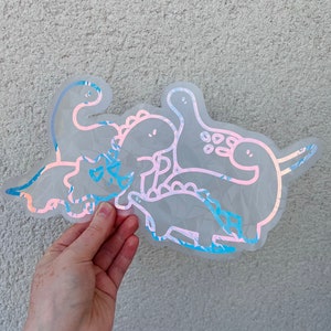 Giant Dino Suncatcher // Suncatcher Sticker, Rainbow Maker, Dinosaur Window Sticker, Window Decal, Suncatcher Sticker, Window Art