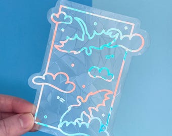 Celestial Dragon Suncatcher Sticker: Witchy Rainbow Maker Window Decal