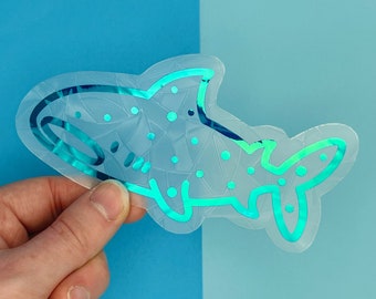 Whale Shark Suncatcher // Window Decal, Suncatcher Sticker, Rainbow Maker, Sealife Window Sticker, Suncatcher Sticker, Window Art