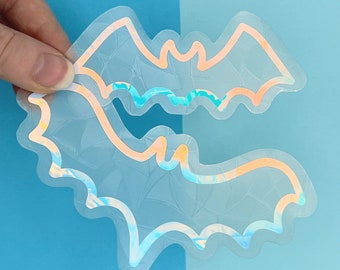 Opal Bat Suncatcher Sticker Set: Halloween Rainbow Maker Window Decals