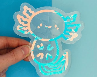 Axolotl Suncatcher Sticker: Rainbow Maker Window Decal