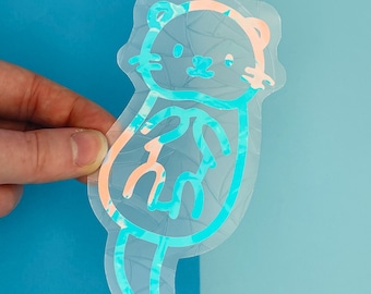 Otter Suncatcher // Window Decal, Suncatcher Sticker, Rainbow Maker, Otter Window Sticker, Suncatcher Sticker, Window Art