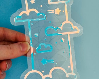 Starry Skies Suncatcher Sticker: Celestial Rainbow Maker Window Decal