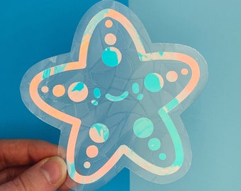 Starfish Suncatcher Sticker: Sealife Rainbow Maker Window Decal
