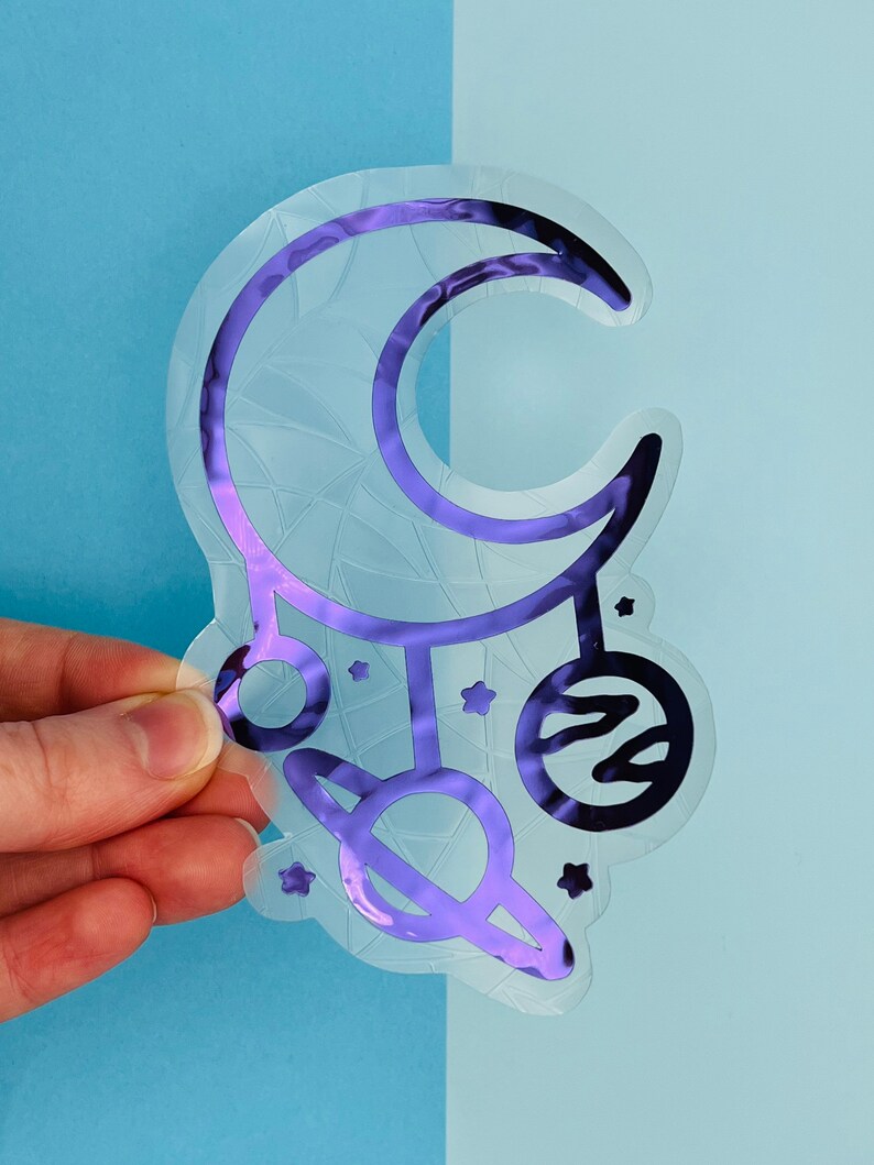 Moon Mobile Suncatcher Sticker: Celestial Rainbow Maker Window Decal - Etsy