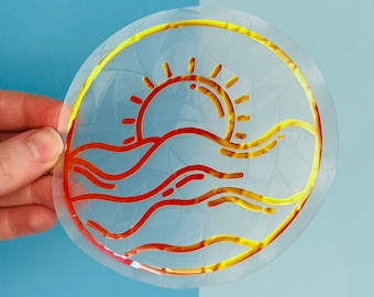 Sunset Suncatcher Sticker: Nature Rainbow Maker Window Decal