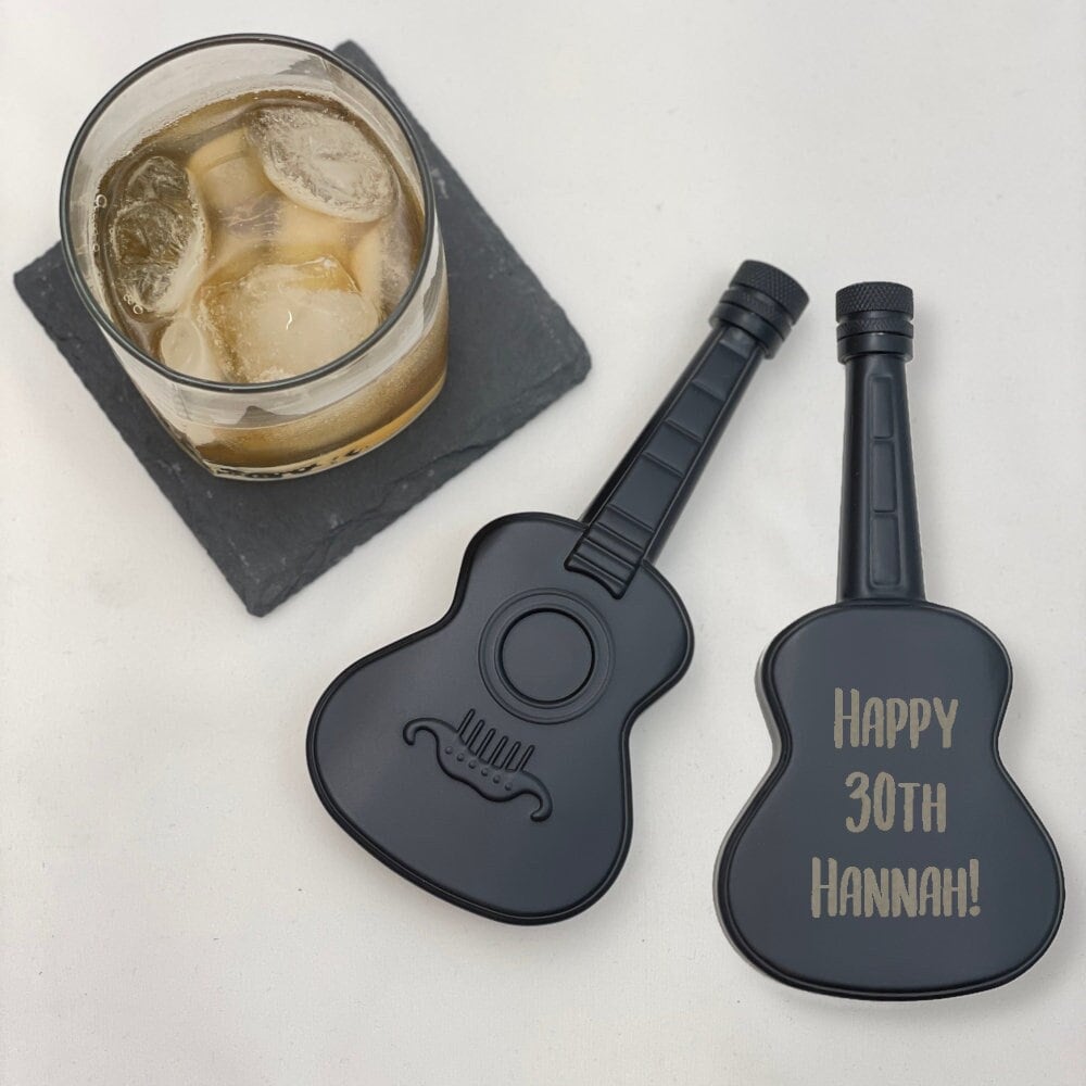 Personalised Guitar Novelty Gift Hip Flask Etsy