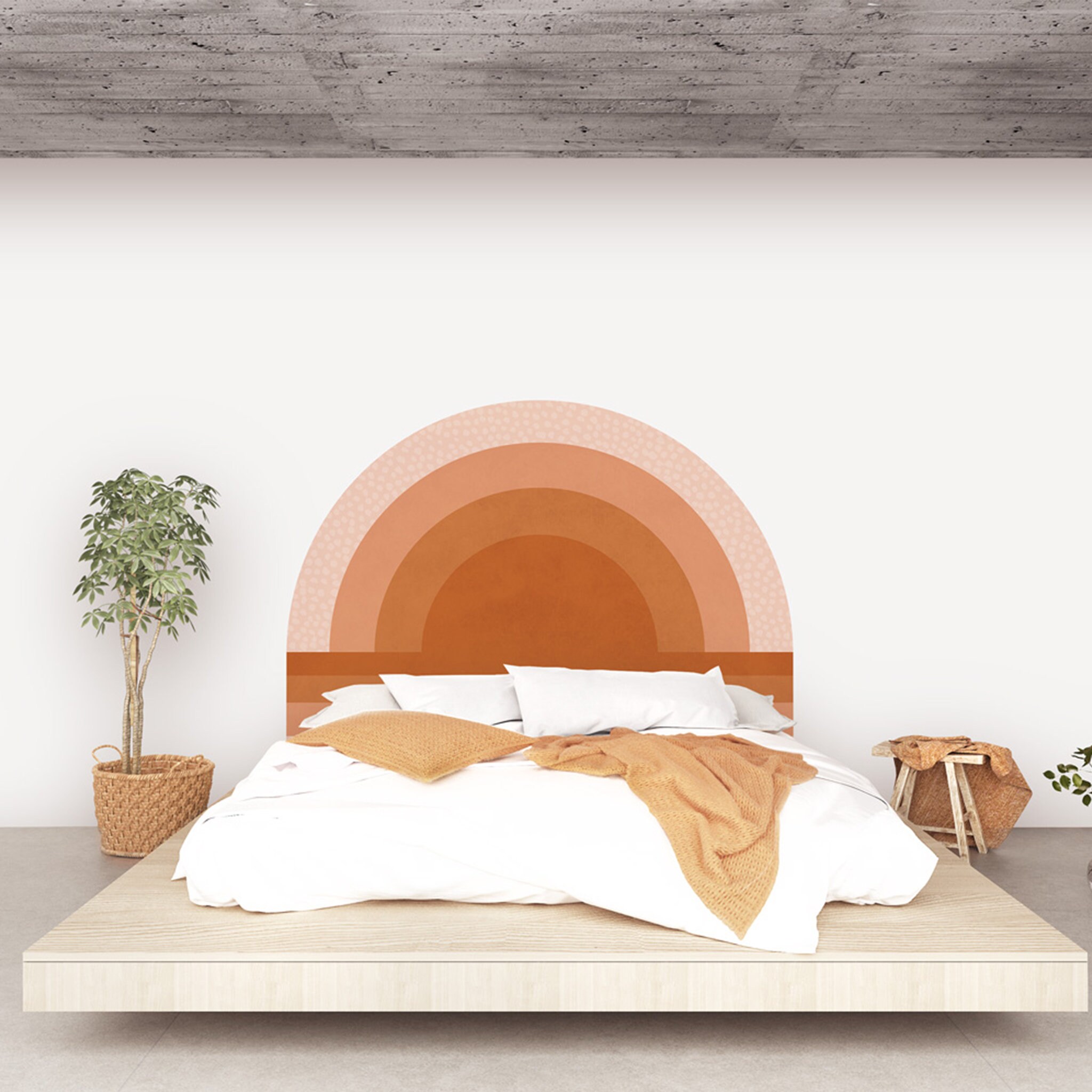 Earthy Rise Removable Reusable Wallpaper Headboard Etsy