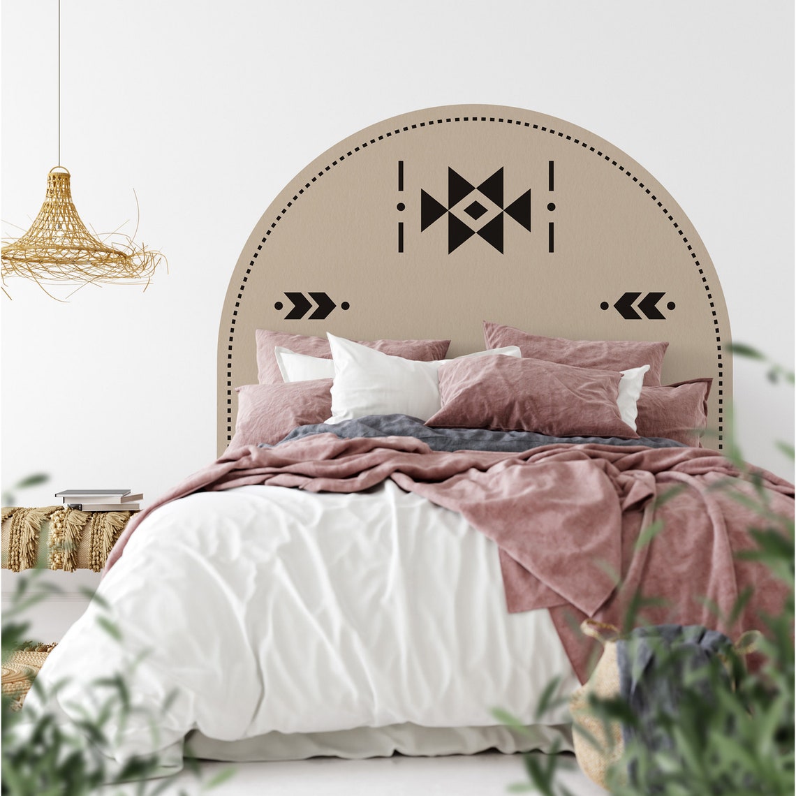 The Aztec Removable Reusable Wallpaper Headboard Etsy