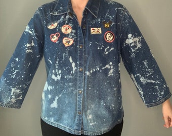 Upcycled Jean Jacket - XL