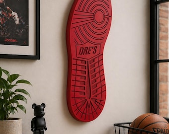 Sneaker Wall Art, Sneakerhead Decor, Red Shoe Sole Wall Decor, Streetwear Wall Art, Hypebeast Room Decor, Gift for Him, Modern Wall Hanging