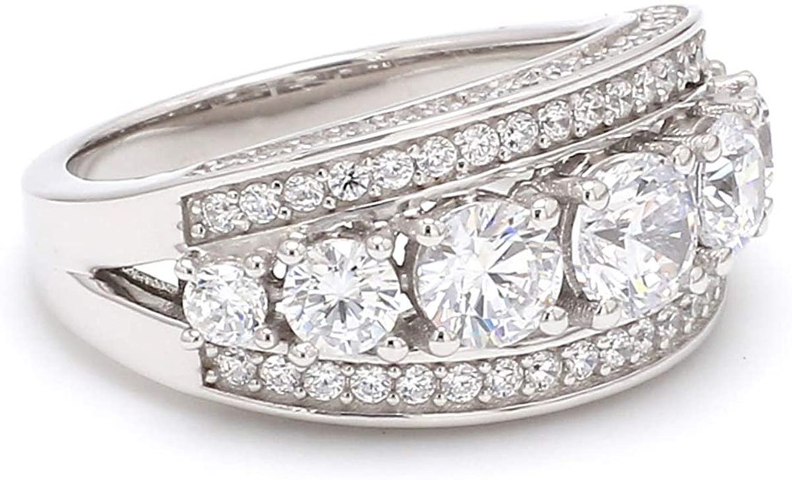 american diamond silver necklace