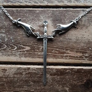 Sword Necklace Excalibur King Arthur Gothic Jewelry Handmade Gift Pendant